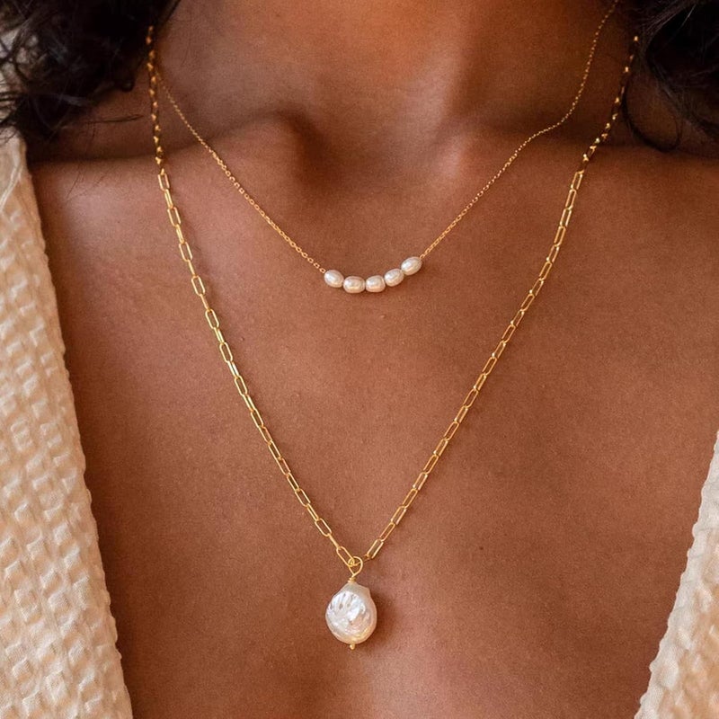 Zeffy Pearl Necklace 4MM/6MM/8MM Dainty Round Imitation Pearl Choker Necklace Wedding Pearl Necklace Delicate Jewelry for Women Simple Bridesmaid Jewelry Gifts - Image 4